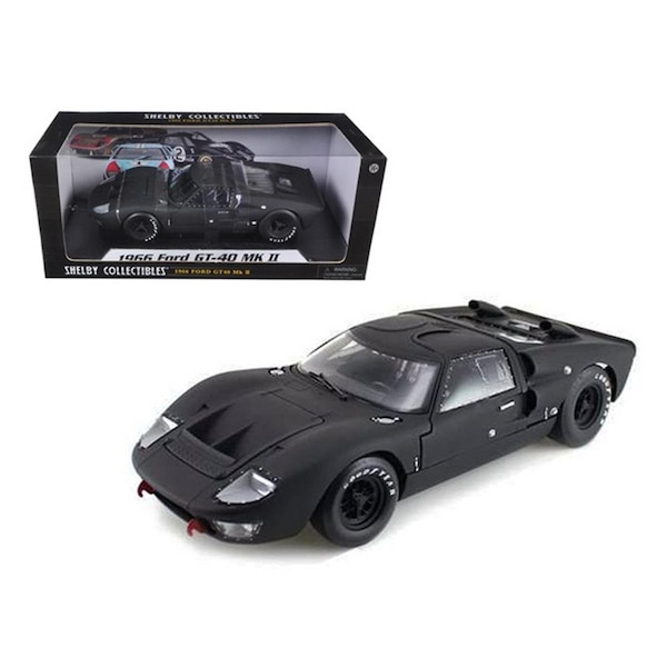 Shelby Collectibles 1966 Ford GT-40 GT40 MK 2 Matt Black 1-18 Diecast Car Model SC412M-BK - main